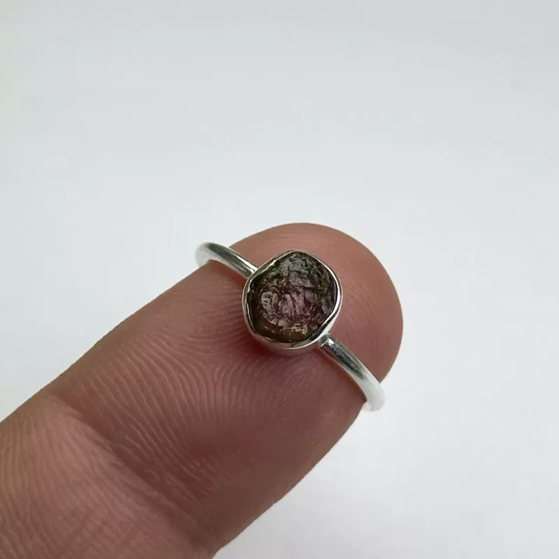 Karpuz(pembe yeşil) Turmalin Taşından Gümüş Yüzük