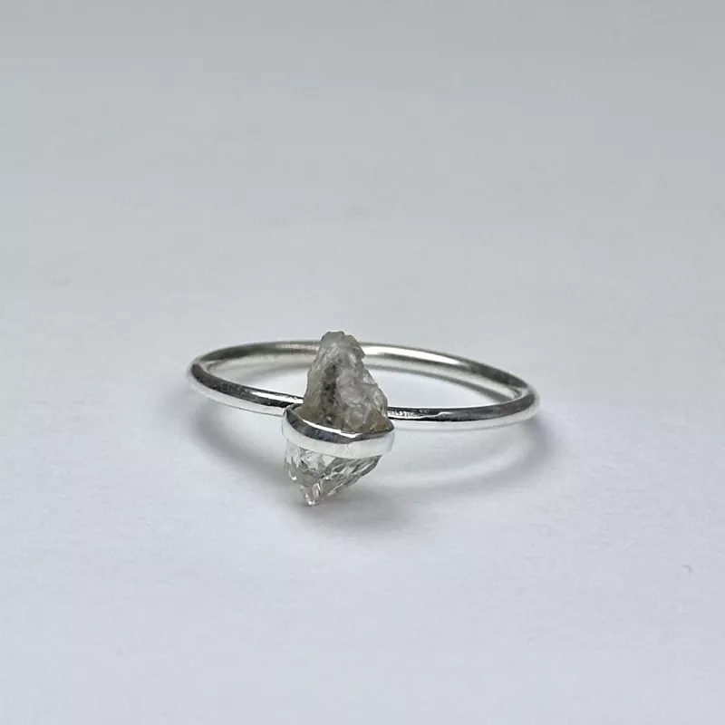 Herkimer Taşından Gümüş Yüzük