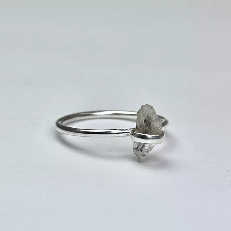 Herkimer Taşından Gümüş Yüzük