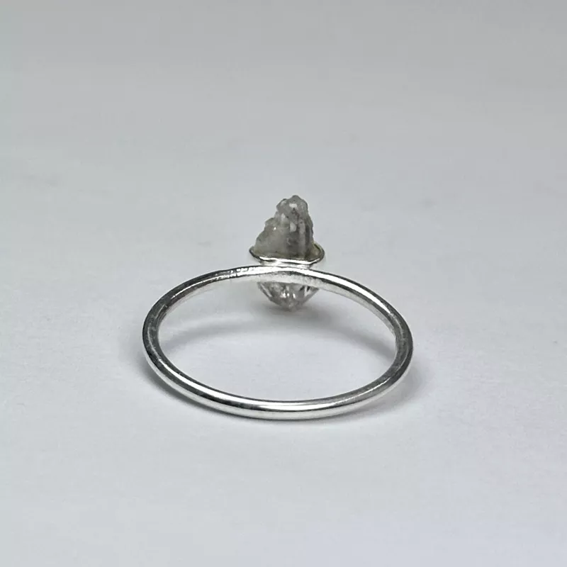 Herkimer Taşından Gümüş Yüzük