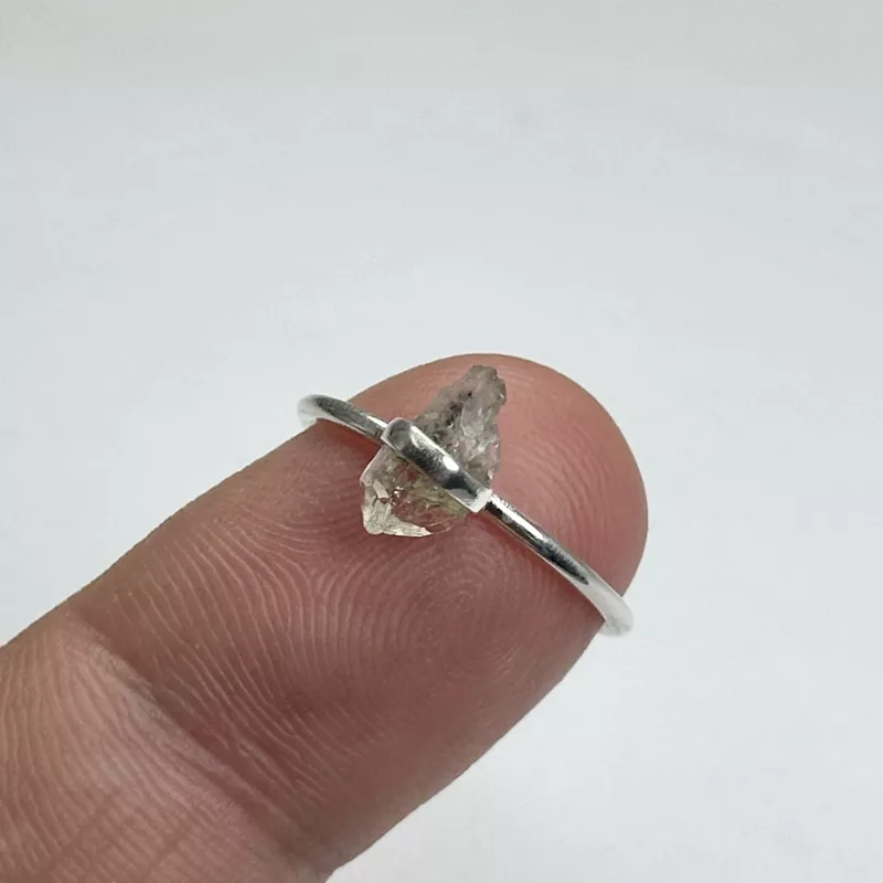 Herkimer Taşından Gümüş Yüzük