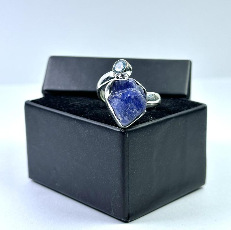 Tanzanit ve Topaz Taşlı Gümüş Yüzük