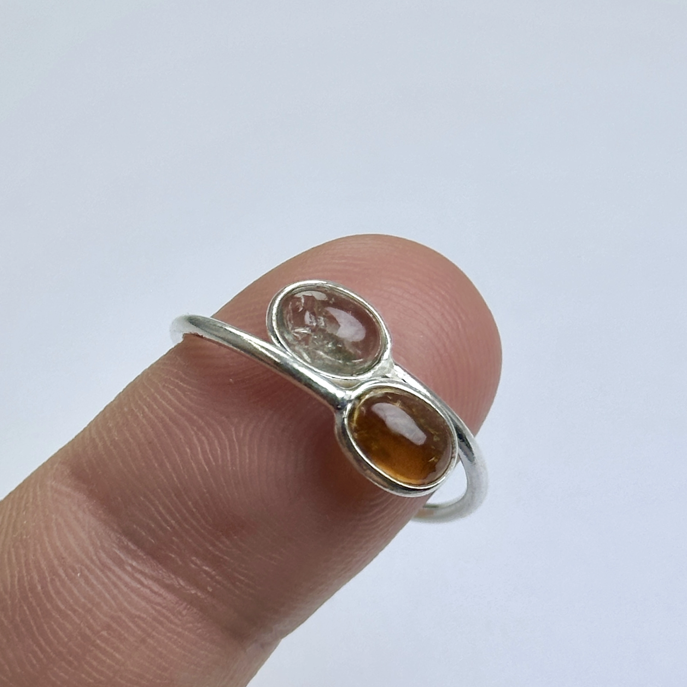 İki Turmalin Taşılı Gümüş Yüzük