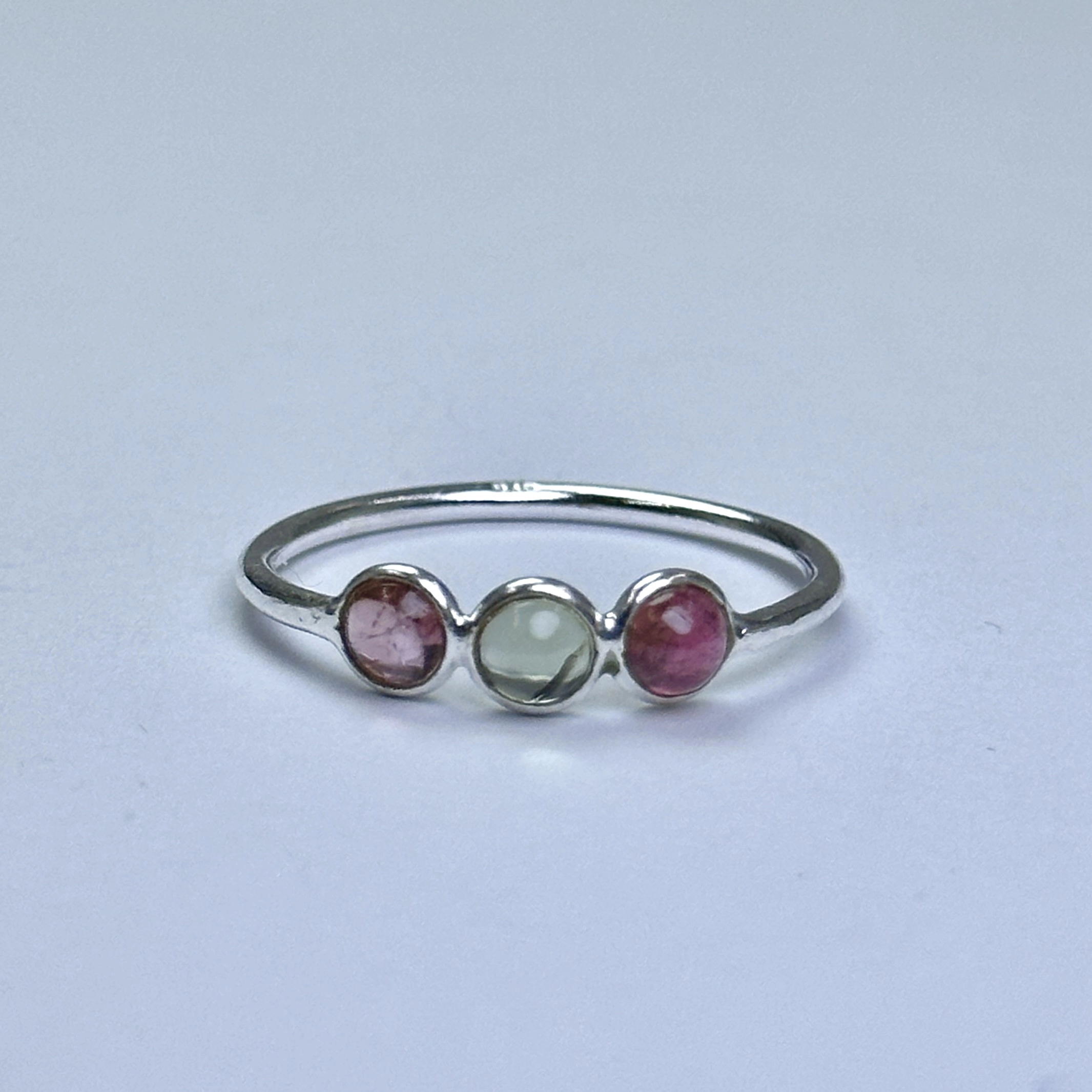 3 Turmalin Taşlı Gümüş Yüzük