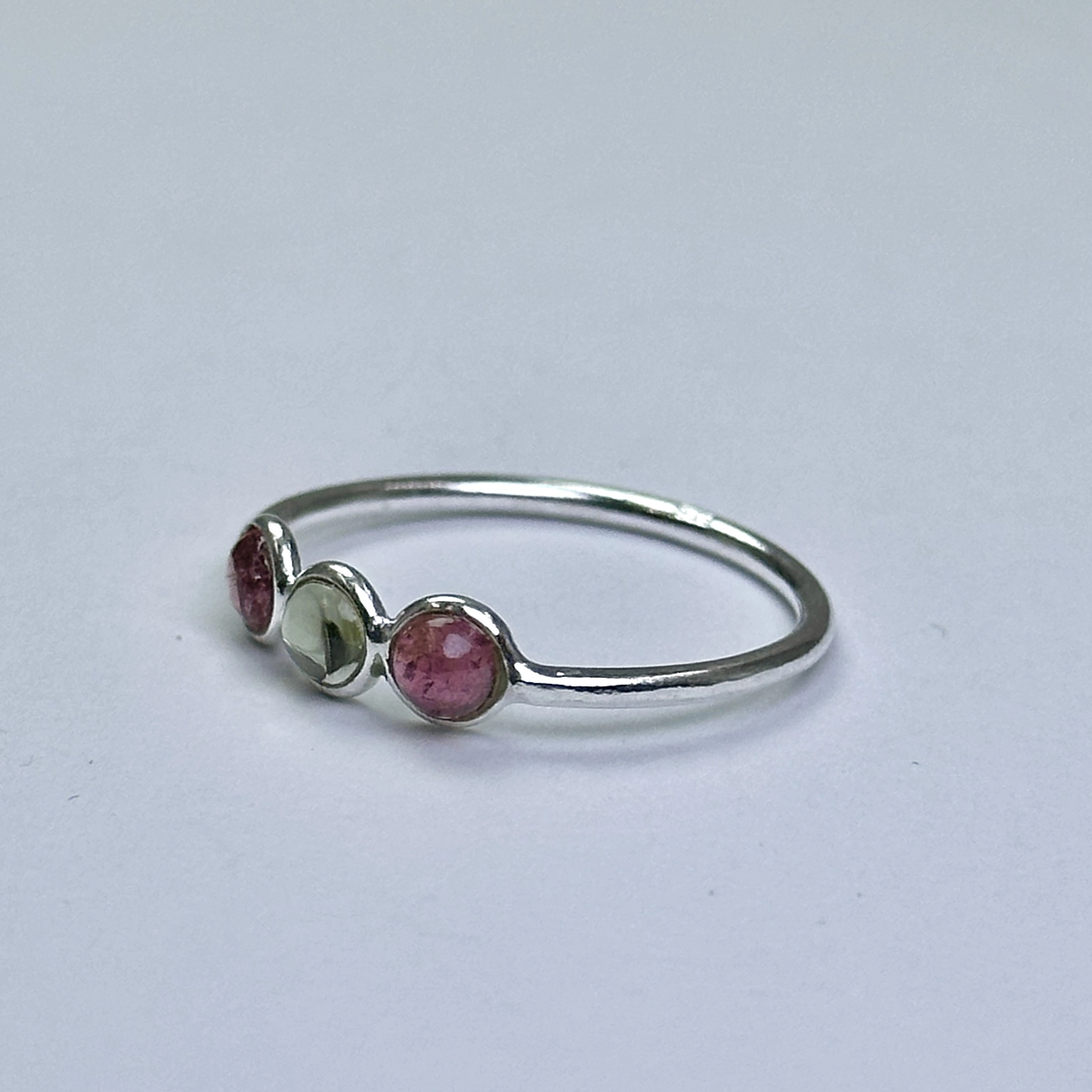 3 Turmalin Taşlı Gümüş Yüzük
