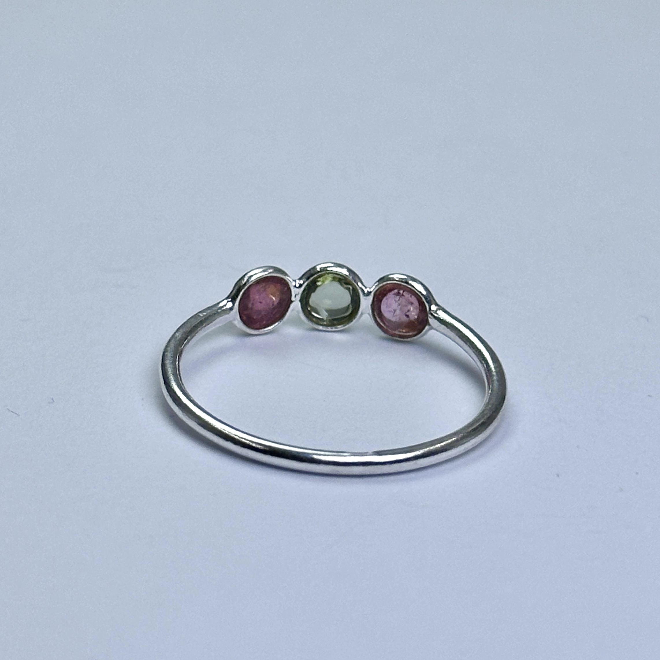 3 Turmalin Taşlı Gümüş Yüzük