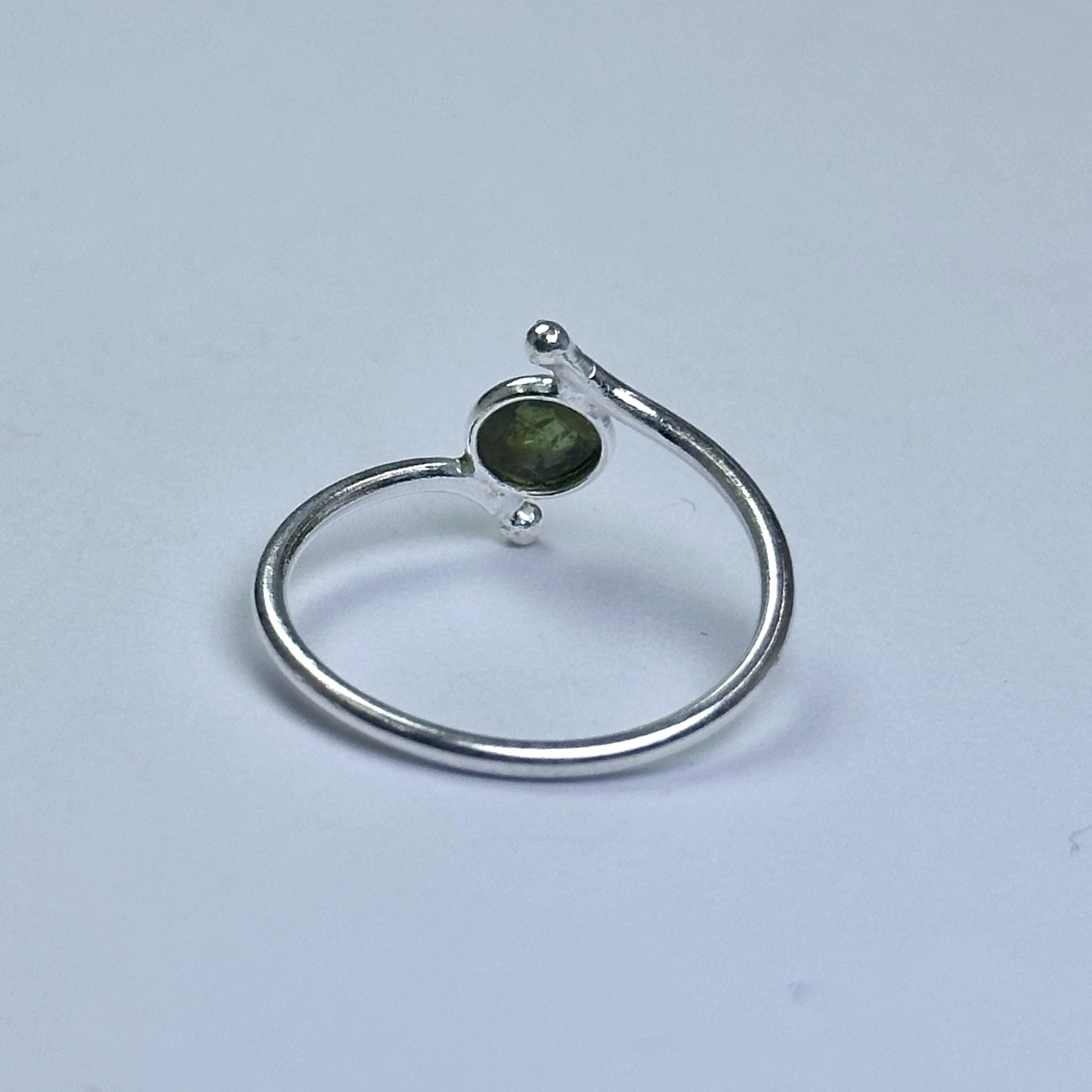 Yeşil Turmalin Taşından Gümüş Yüzük