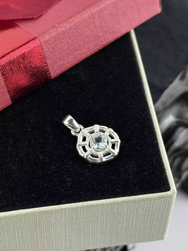 Mavi Topaz Gümüş Kolye Ucu