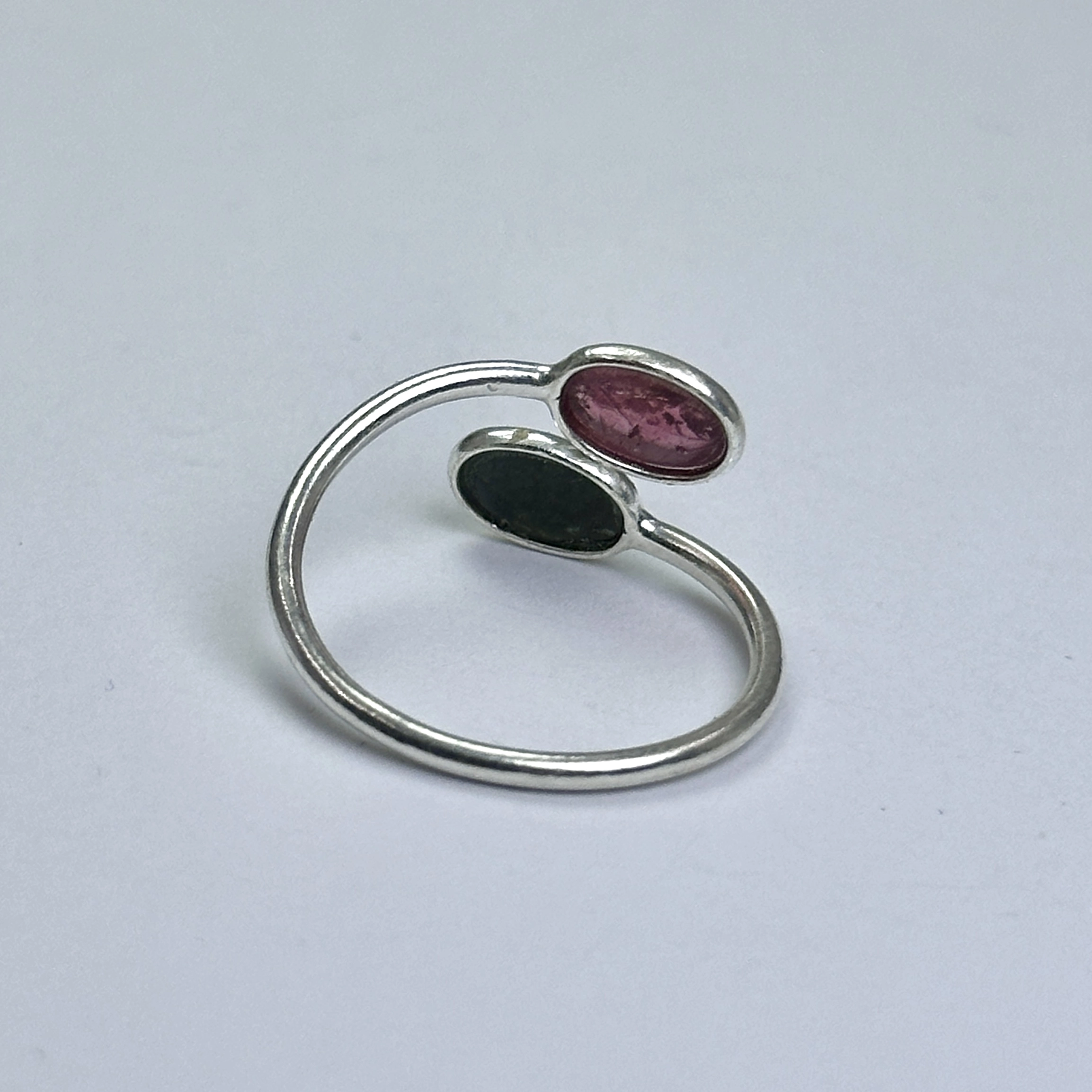 İki Turmalin Taşlı Gümüş Yüzük