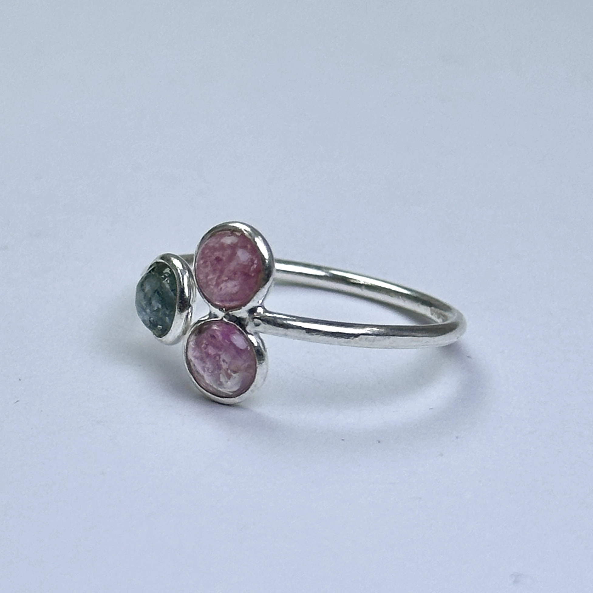 3 Turmalin Taşlı Gümüş Yüzük