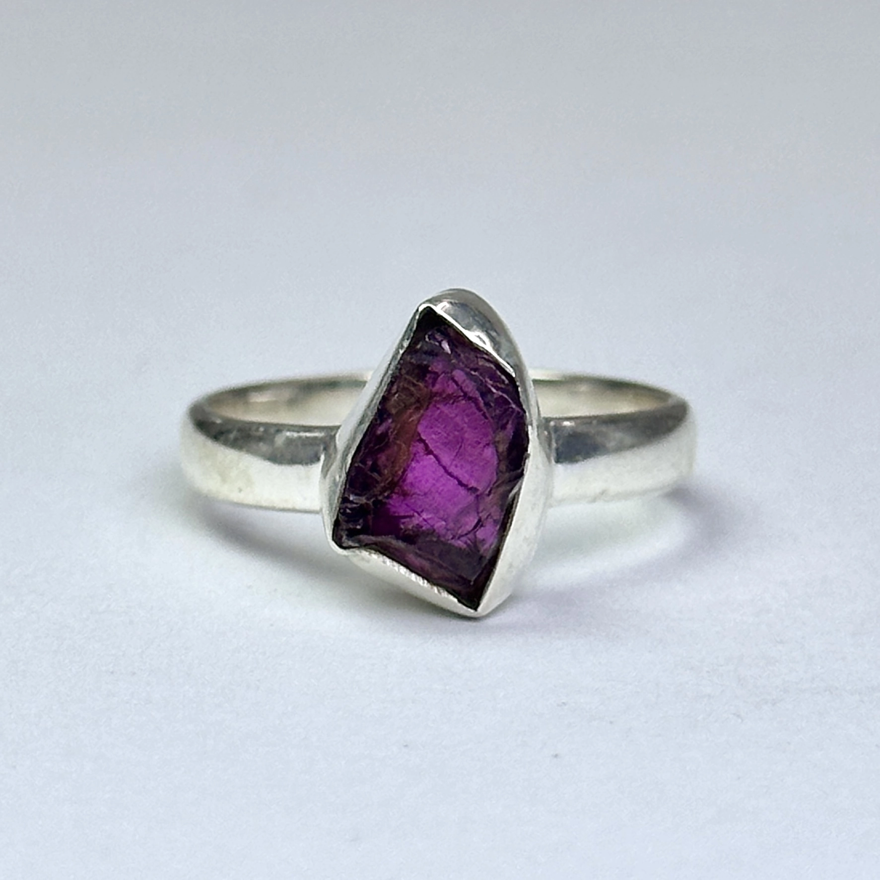 Lal (Garnet) Garnet Taşından Gümüş Yüzük