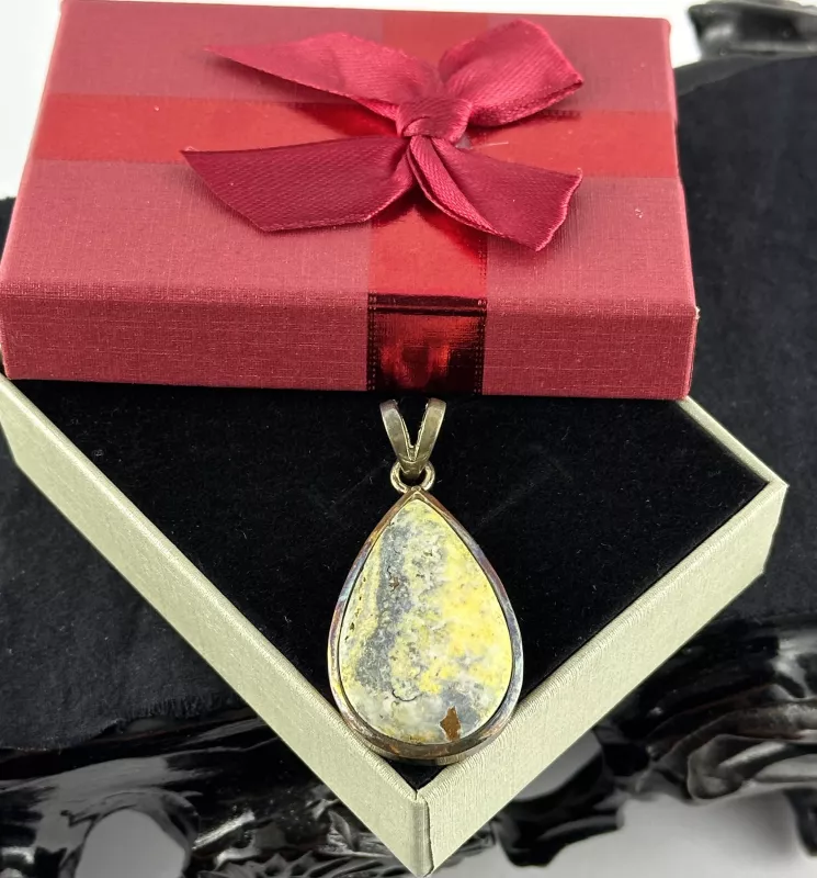 Bumblebee Jasper Gümüş Kolye Ucu