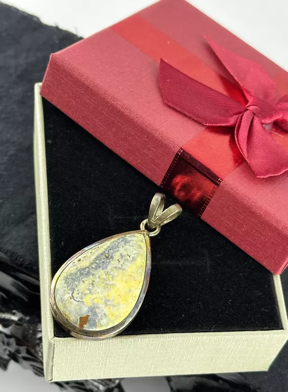 Bumblebee Jasper Gümüş Kolye Ucu