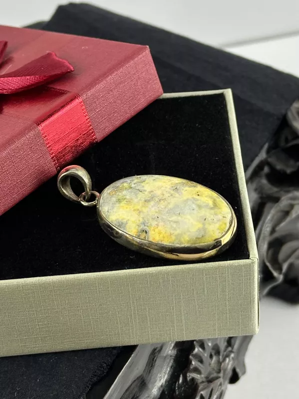 Bumblebee Jasper Gümüş Kolye Ucu