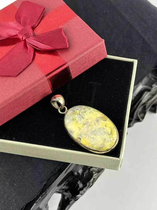 Bumblebee Jasper Gümüş Kolye Ucu