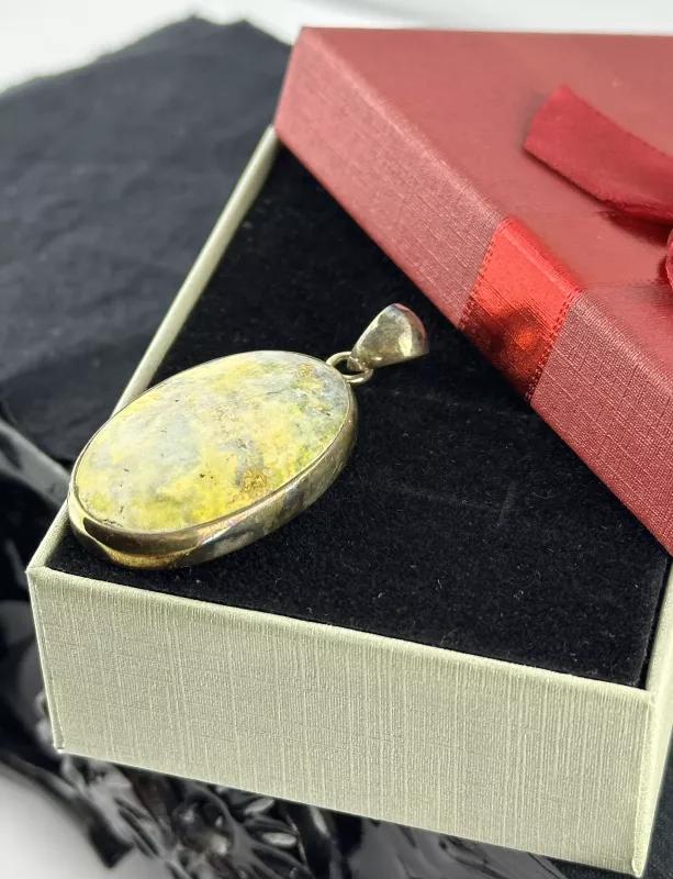 Bumblebee Jasper Gümüş Kolye Ucu