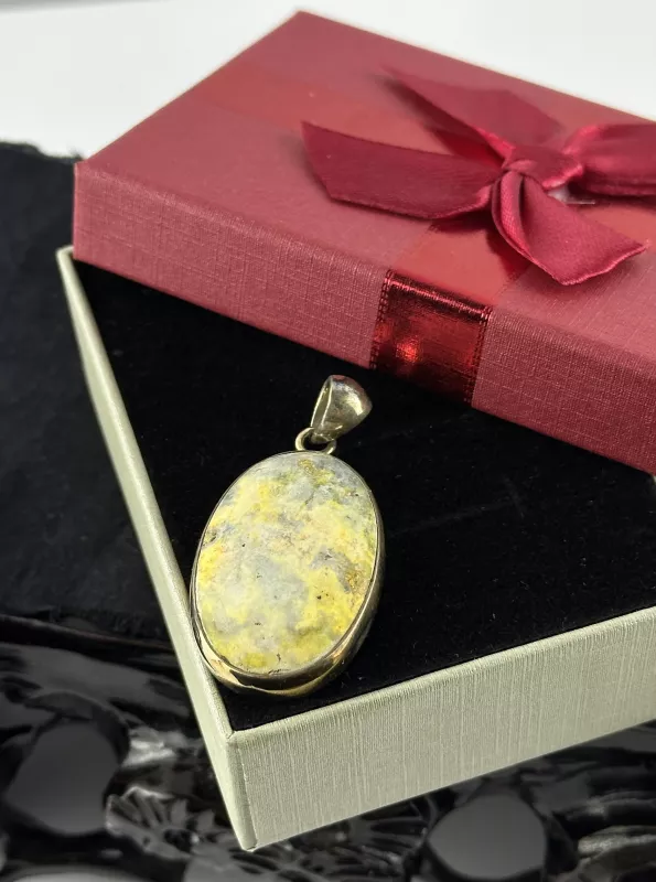 Bumblebee Jasper Gümüş Kolye Ucu