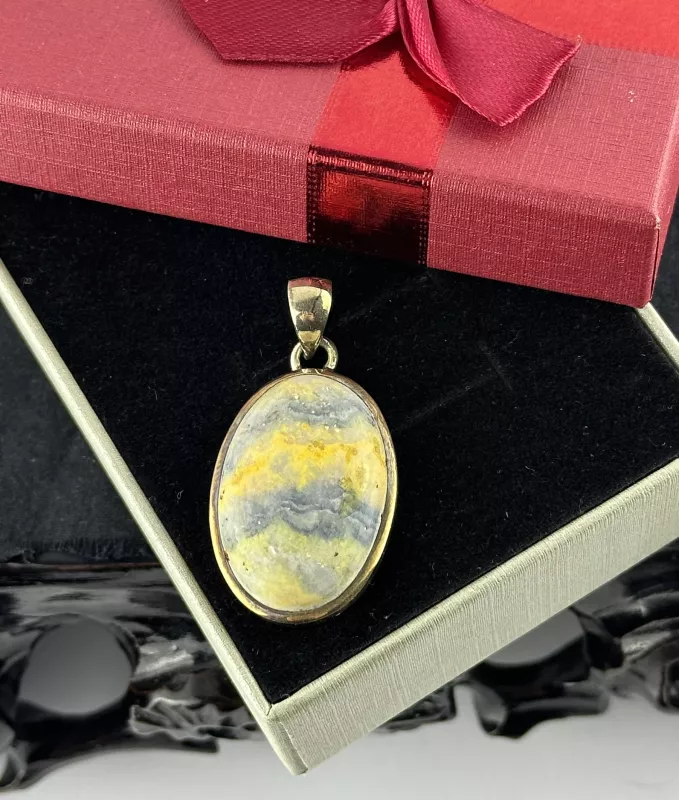 Bumblebee Jasper Gümüş Kolye Ucu
