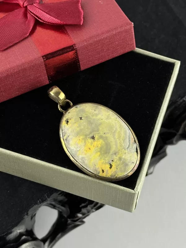 Bumblebee Jasper Gümüş Kolye Ucu