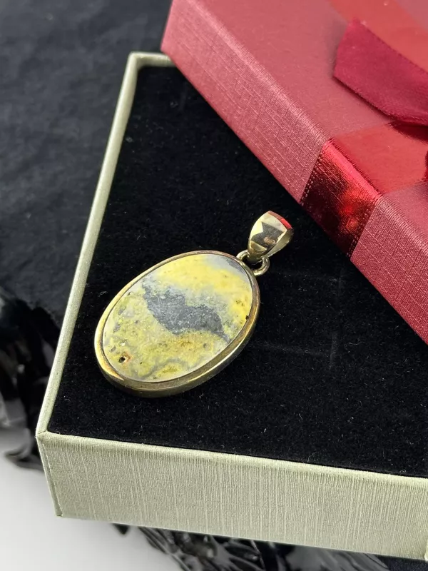 Bumblebee Jasper Gümüş Kolye Ucu