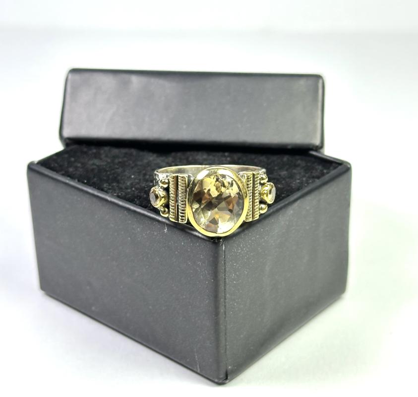 Limon Kuvars Gümüş Yüzük