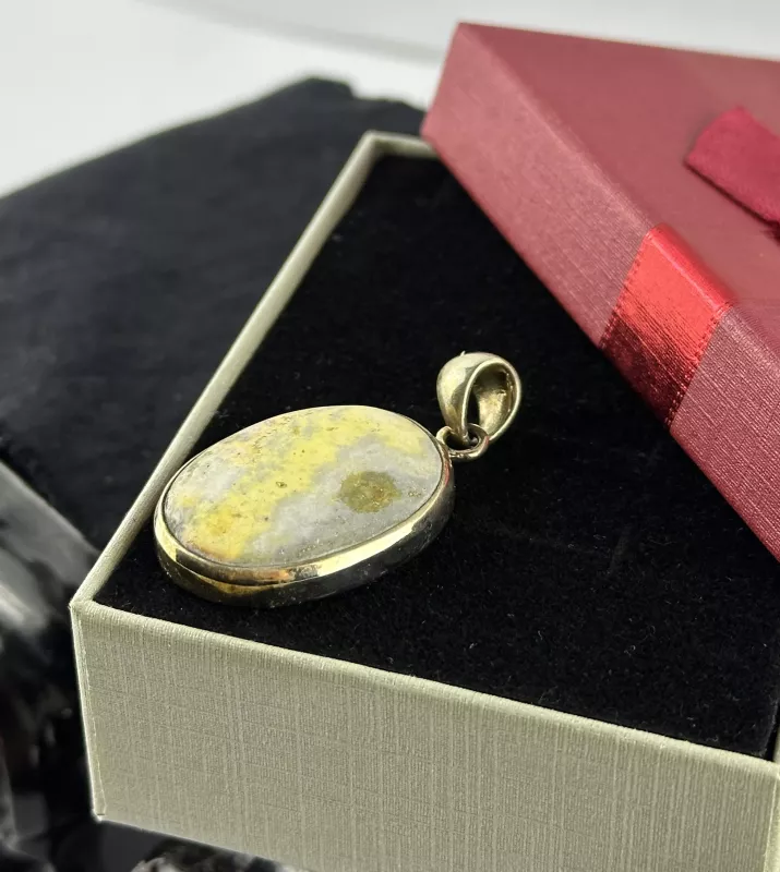 Bumblebee Jasper Gümüş Kolye Ucu
