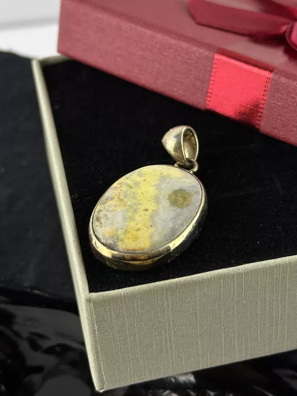 Bumblebee Jasper Gümüş Kolye Ucu