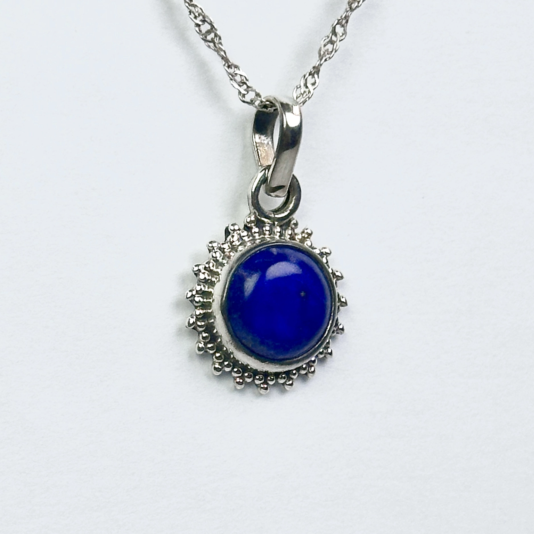 Lapis Taşından Gümüş Kolye Ucu