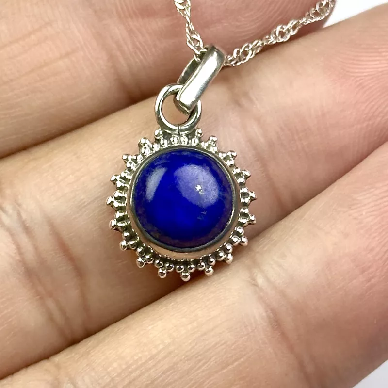 Lapis Taşından Gümüş Kolye Ucu
