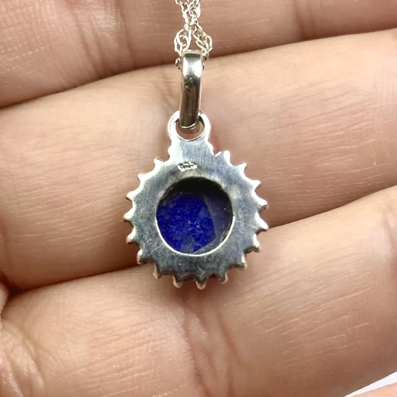 Lapis Taşından Gümüş Kolye Ucu