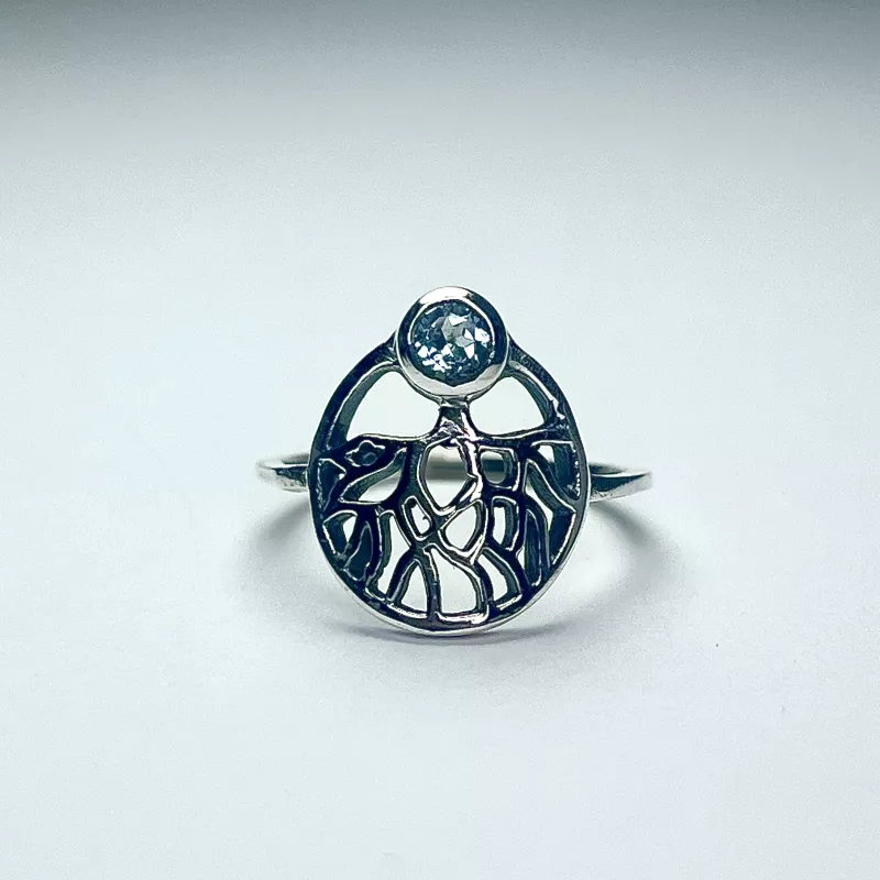 Topaz Taşından Gümüş Yüzük
