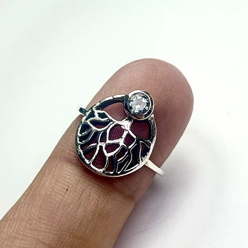 Topaz Taşından Gümüş Yüzük