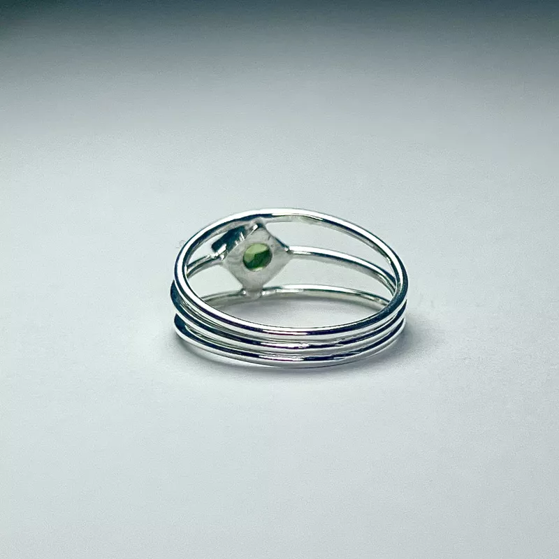 Peridot (Zebercet) Taşından Gümüş Yüzük