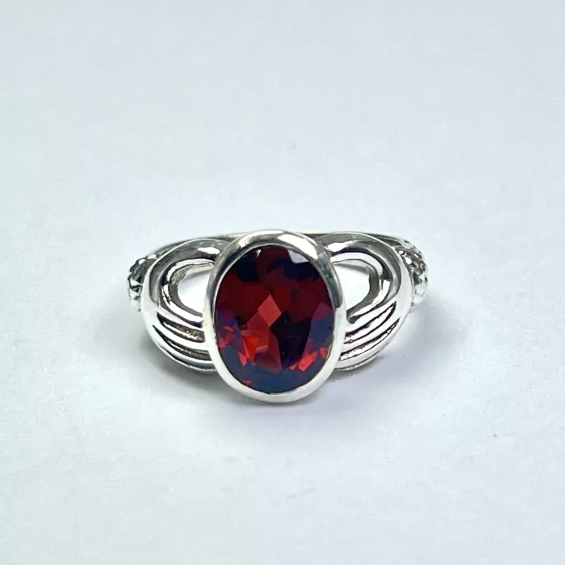 Lal(Garnet) Taşından Gümüş Yüzük