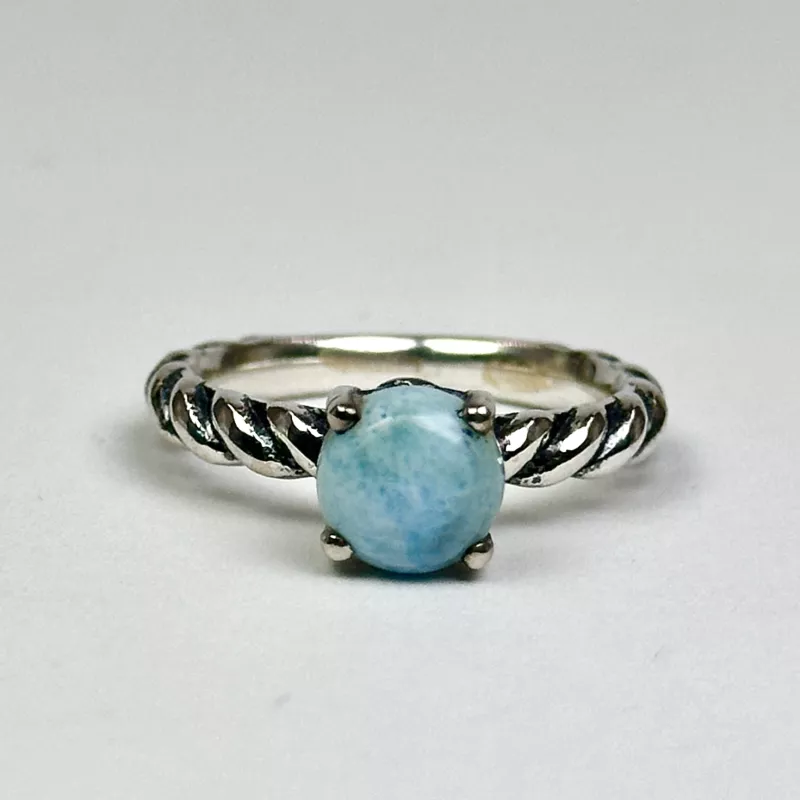 Larimar Taşından Gümüş Yüzük