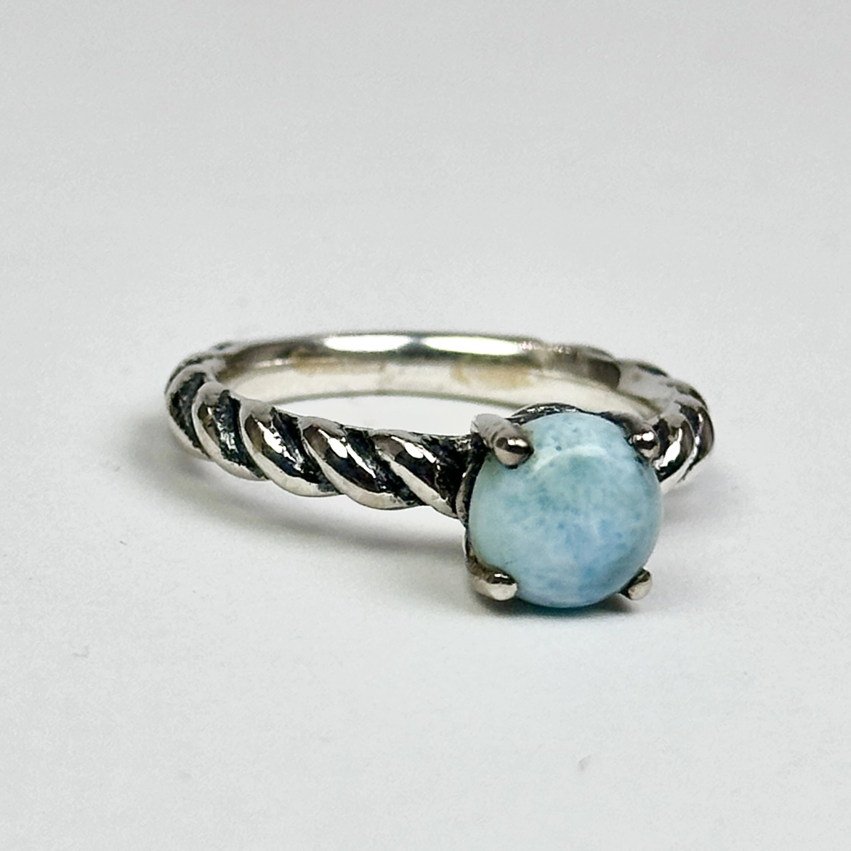 Larimar Taşından Gümüş Yüzük
