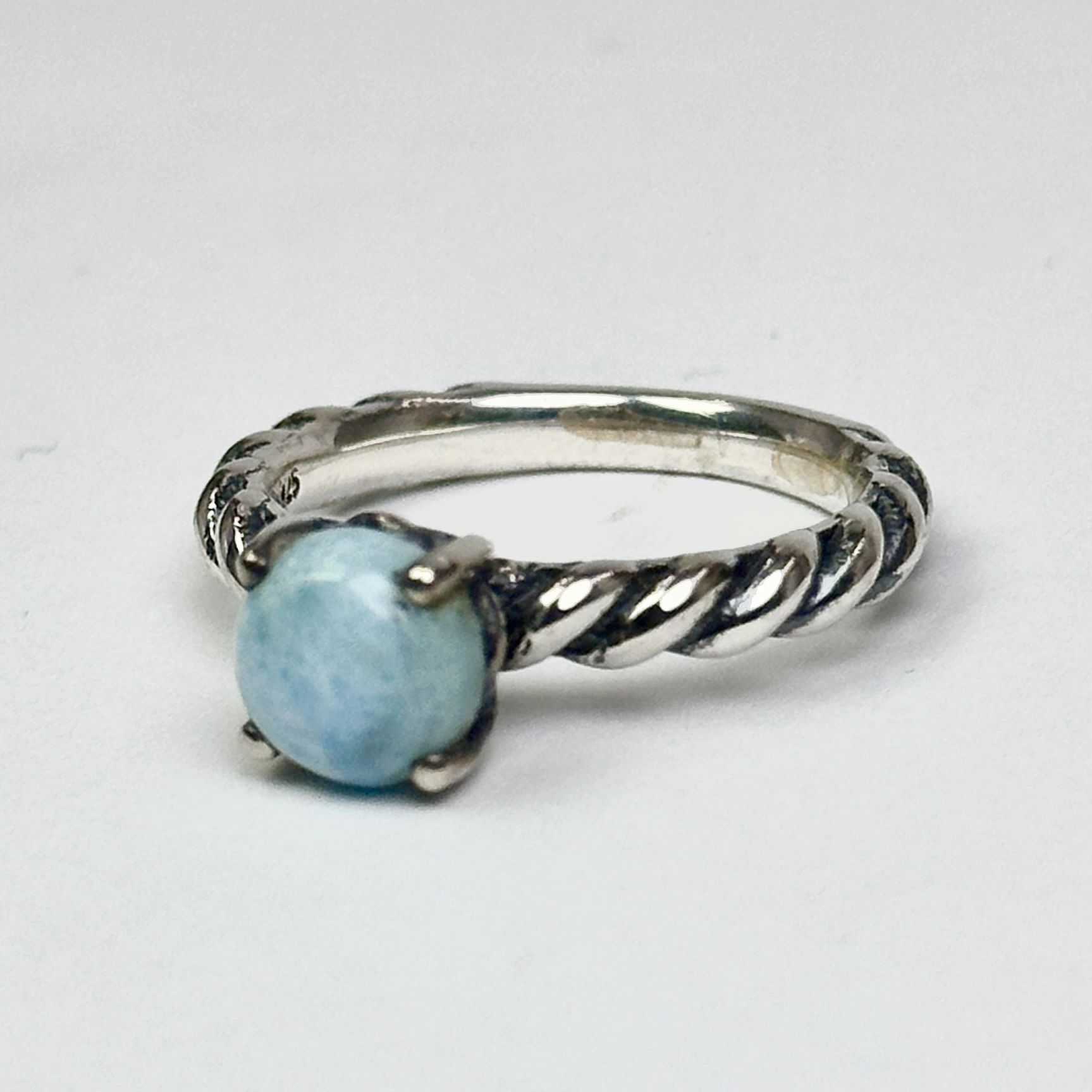 Larimar Taşından Gümüş Yüzük