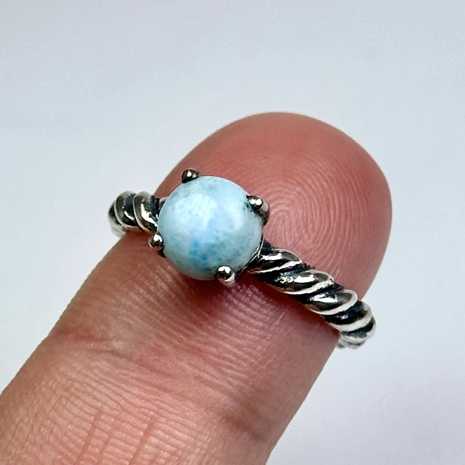 Larimar Taşından Gümüş Yüzük