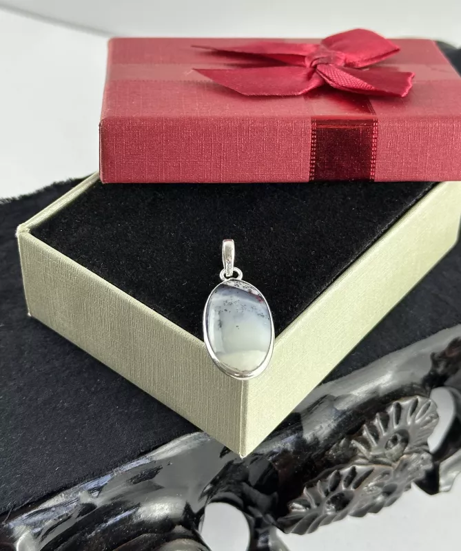 Dendritli Opal Gümüş Kolye Ucu