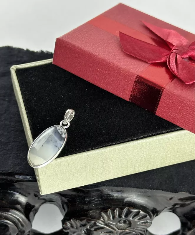 Dendritli Opal Gümüş Kolye Ucu