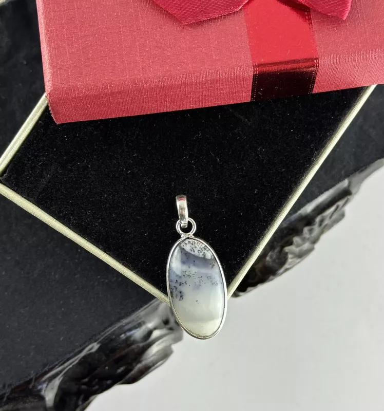 Dendritli Opal Gümüş Kolye Ucu