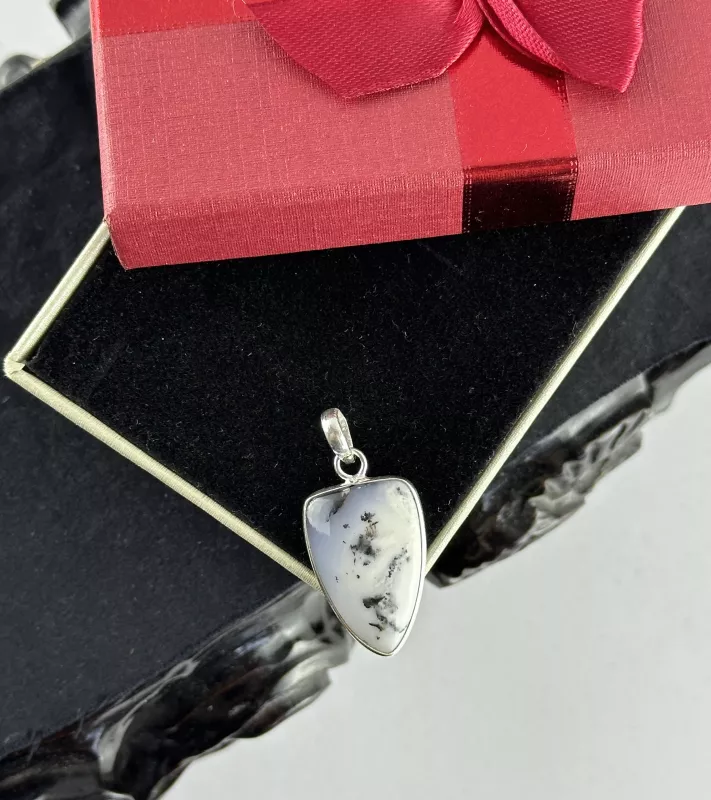 Dendritli Opal Gümüş Kolye Ucu