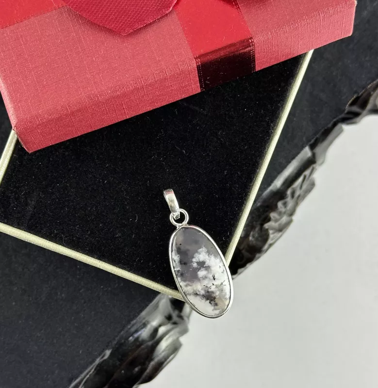 Dendritli Opal Gümüş Kolye Ucu