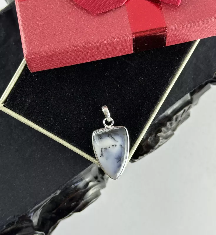 Dendritli Opal Gümüş Kolye Ucu