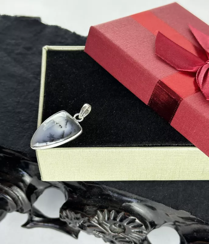 Dendritli Opal Gümüş Kolye Ucu