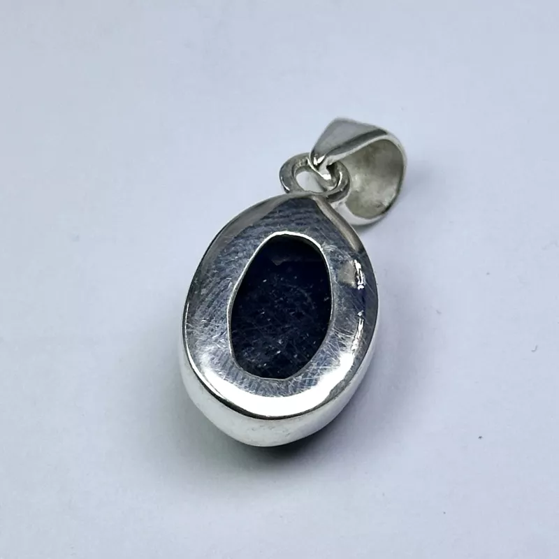Gerçek Safir Taşından Gümüş Kolye Ucu