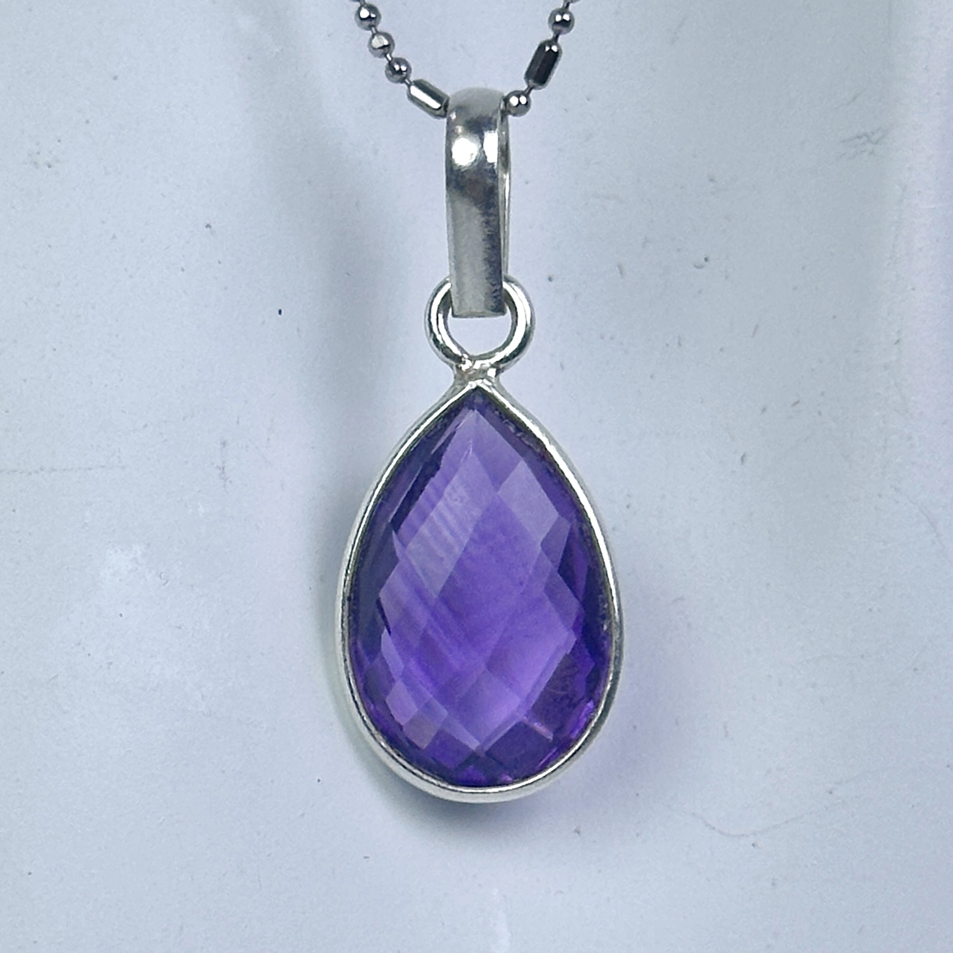 Ametist Taşından Gümüş Kolye Ucu