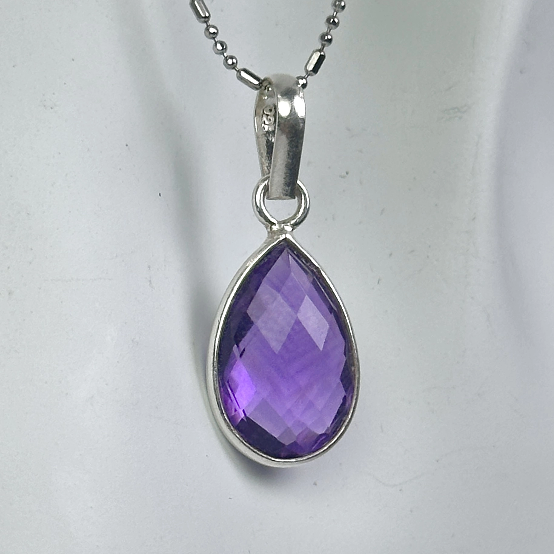 Ametist Taşından Gümüş Kolye Ucu