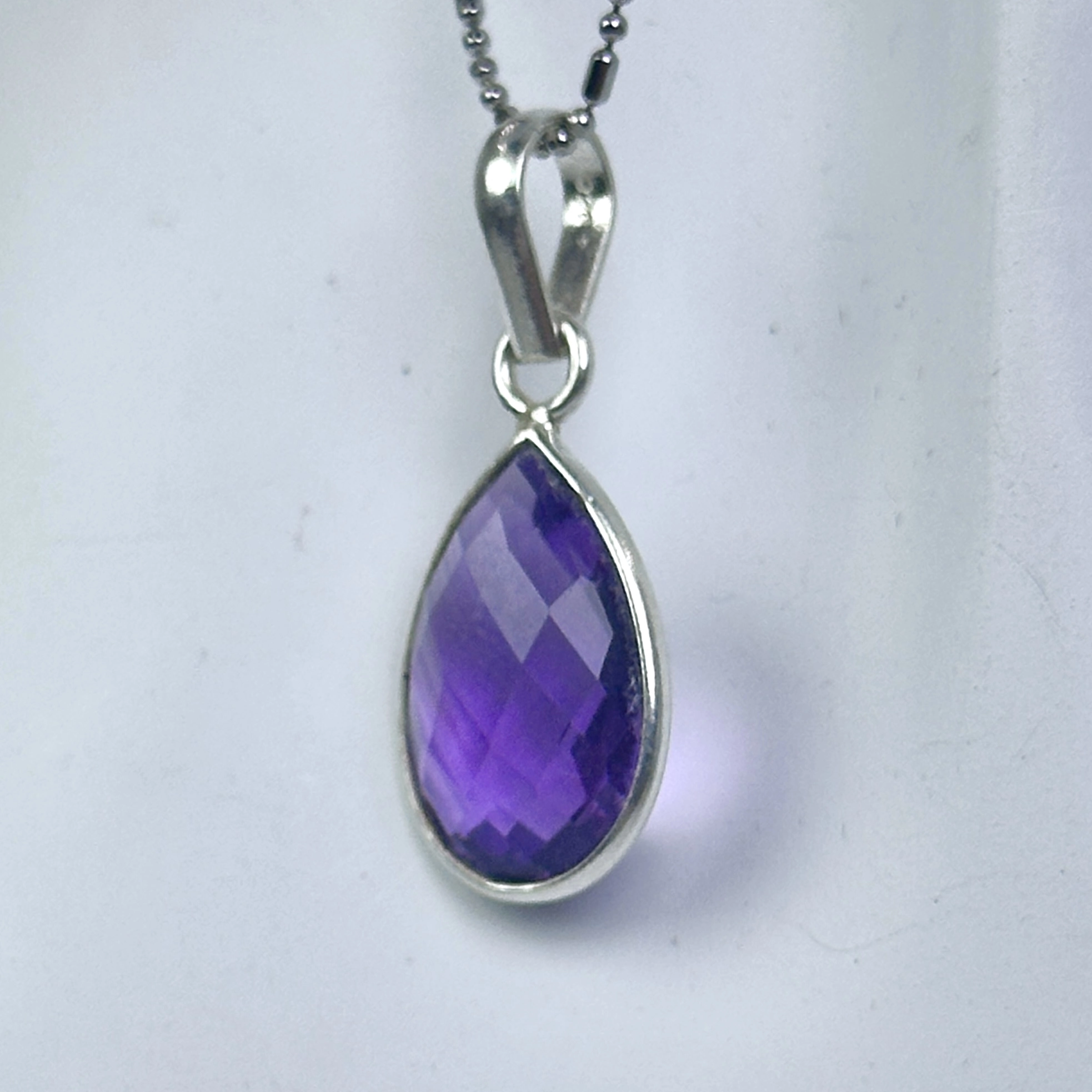 Ametist Taşından Gümüş Kolye Ucu