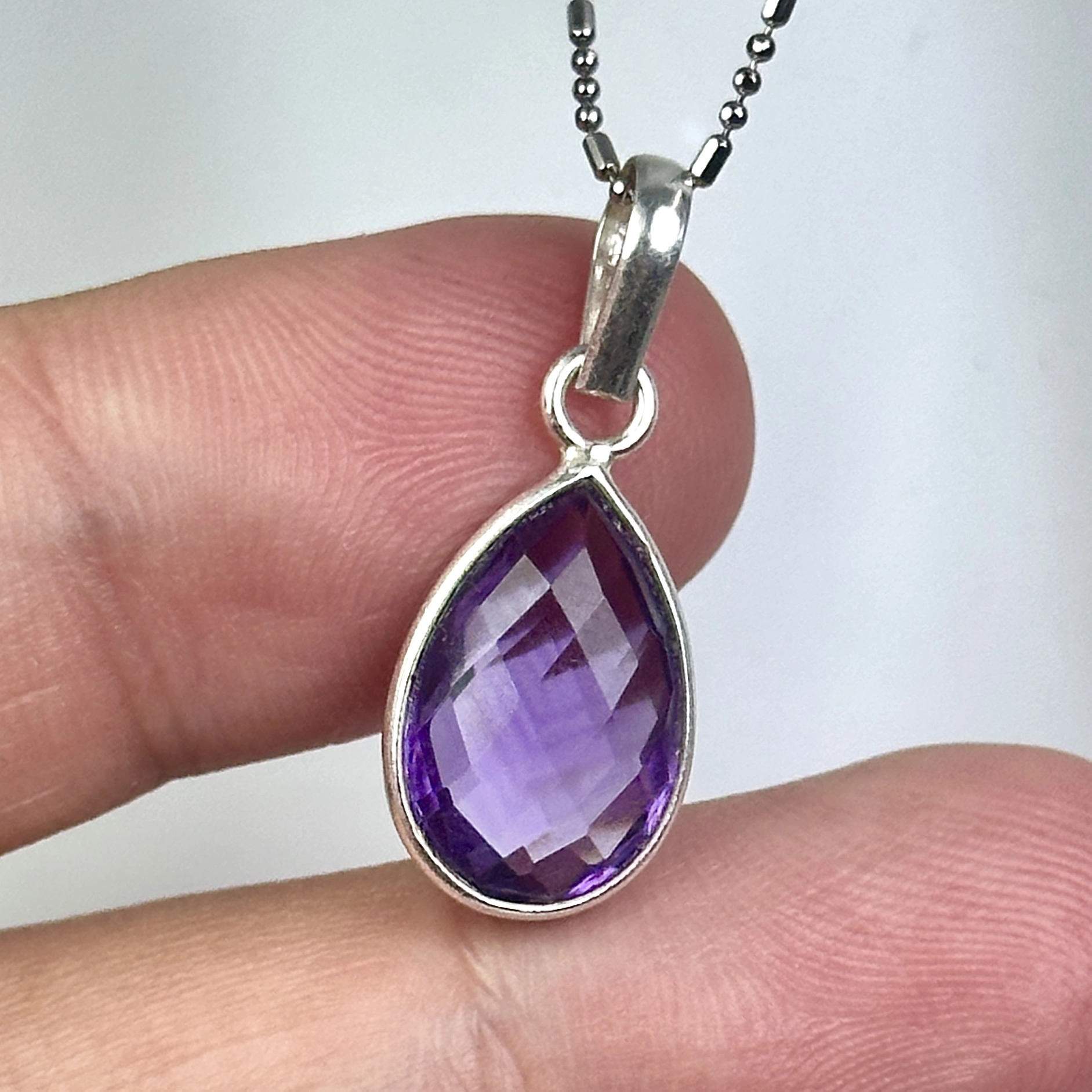 Ametist Taşından Gümüş Kolye Ucu